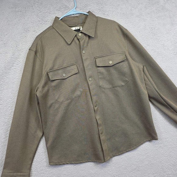 Denim and Flower Jacket Mens‎ XL Green Snap Button Collared Heavyweight Shacket - Picture 1 of 16